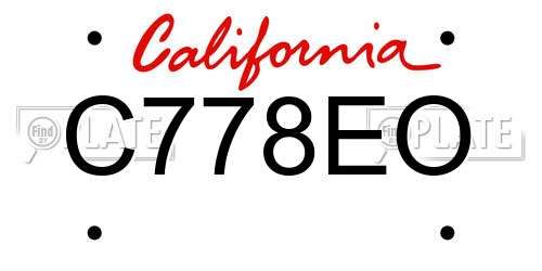 C778EO California License Plate