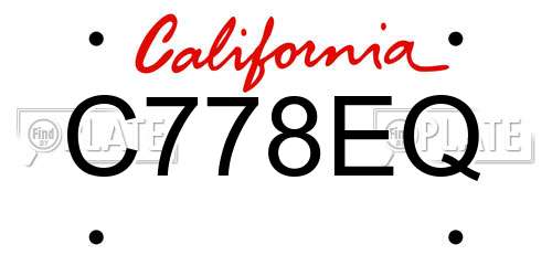 C778EQ California License Plate