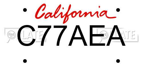 C77AEA California License Plate