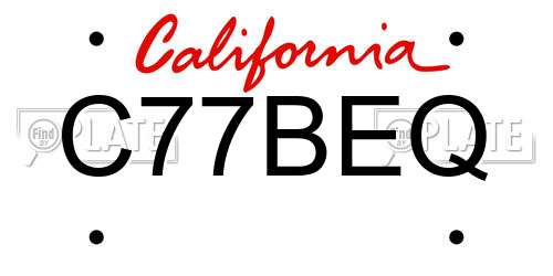 C77BEQ California License Plate