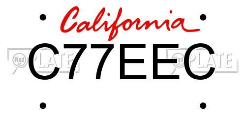 C77EEC California License Plate