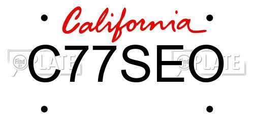 C77SEO California License Plate