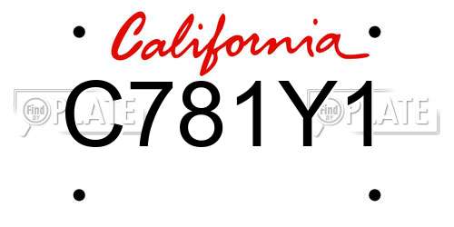 C781Y1 California License Plate