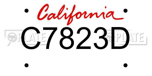 C7823D California License Plate