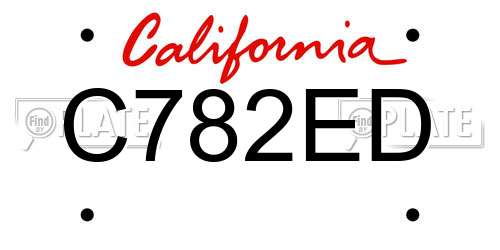 C782ED California License Plate