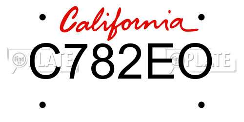 C782EO California License Plate