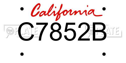 C7852B California License Plate