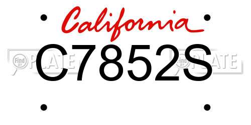 C7852S California License Plate