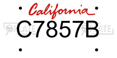 C7857B California License Plate