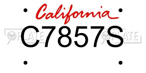C7857S California License Plate