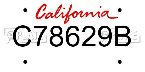 C78629B California License Plate