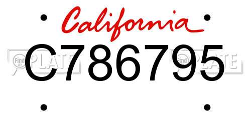 C786795 California License Plate