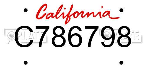 C786798 California License Plate