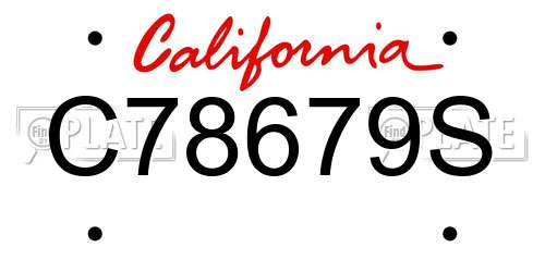 C78679S California License Plate