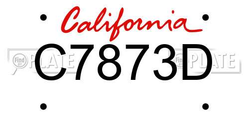 C7873D California License Plate