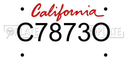 C7873O California License Plate