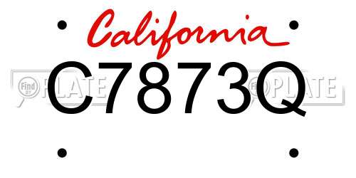 C7873Q California License Plate
