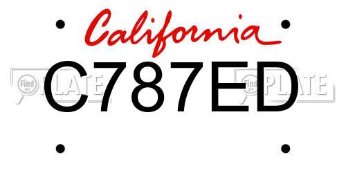 C787ED California License Plate