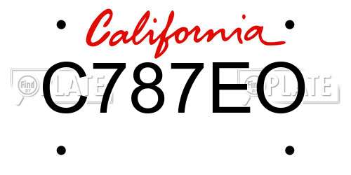 C787EO California License Plate