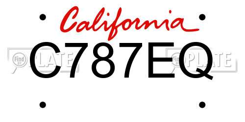 C787EQ California License Plate