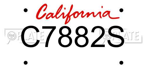 C7882S California License Plate