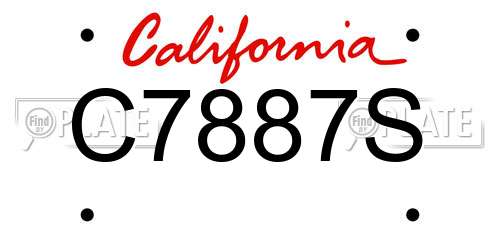 C7887S California License Plate