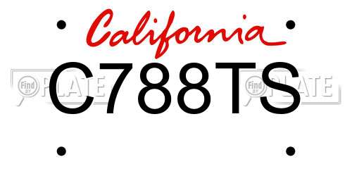 C788TS California License Plate