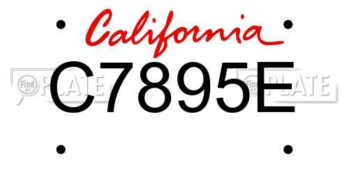 C7895E California License Plate