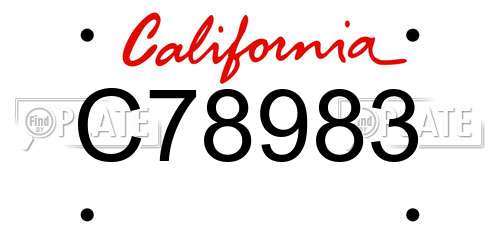 C78983 California License Plate