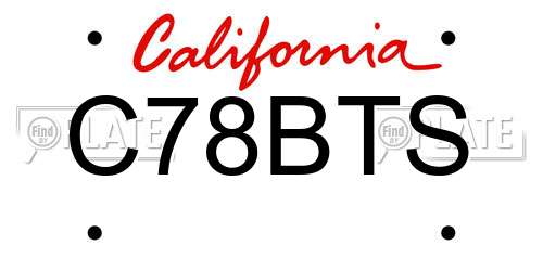 C78BTS California License Plate