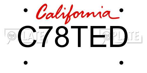 C78TED California License Plate