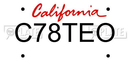 C78TEO California License Plate