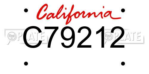 C79212 California License Plate