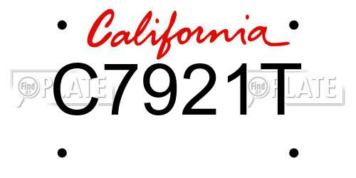 C7921T California License Plate