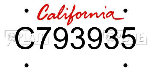 C793935 California License Plate