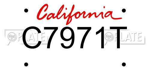 C7971T California License Plate