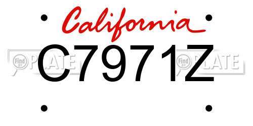 C7971Z California License Plate