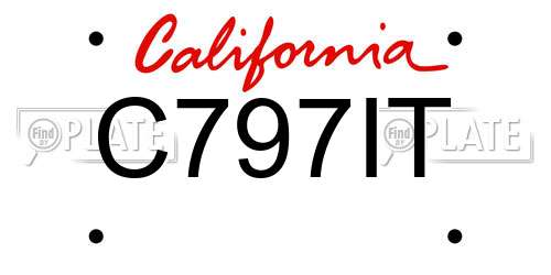 C797IT California License Plate