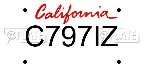 C797IZ California License Plate