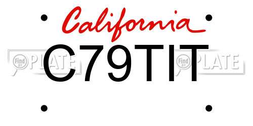 C79TIT California License Plate