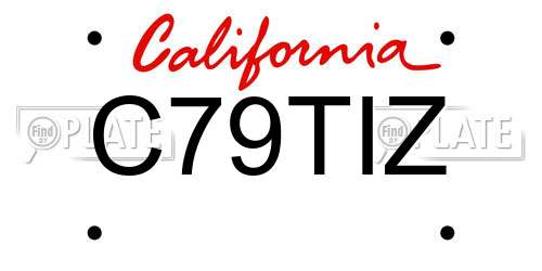 C79TIZ California License Plate
