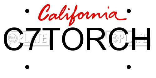 C7TORCH California License Plate