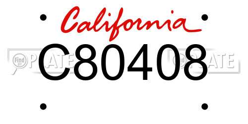 C80408 California License Plate