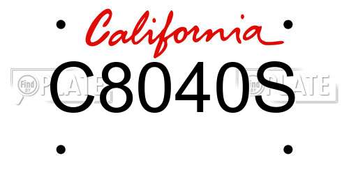 C8040S California License Plate