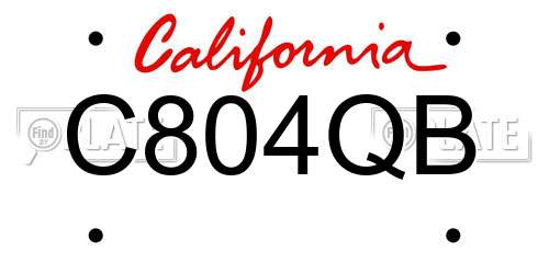 C804QB California License Plate