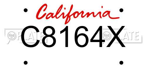 C8164X California License Plate