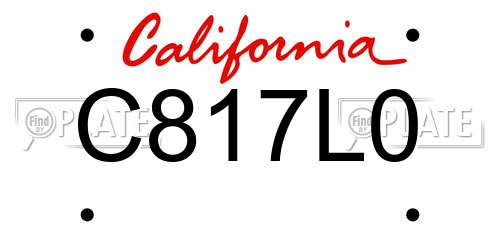 C817L0 California License Plate