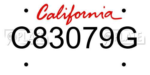 C83079G California License Plate