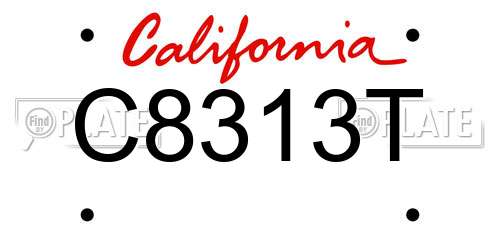 C8313T California License Plate
