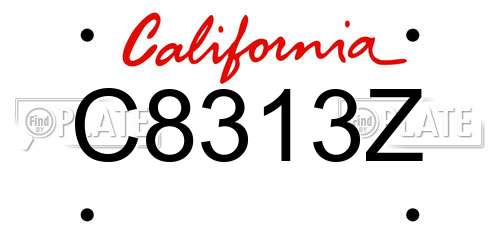 C8313Z California License Plate
